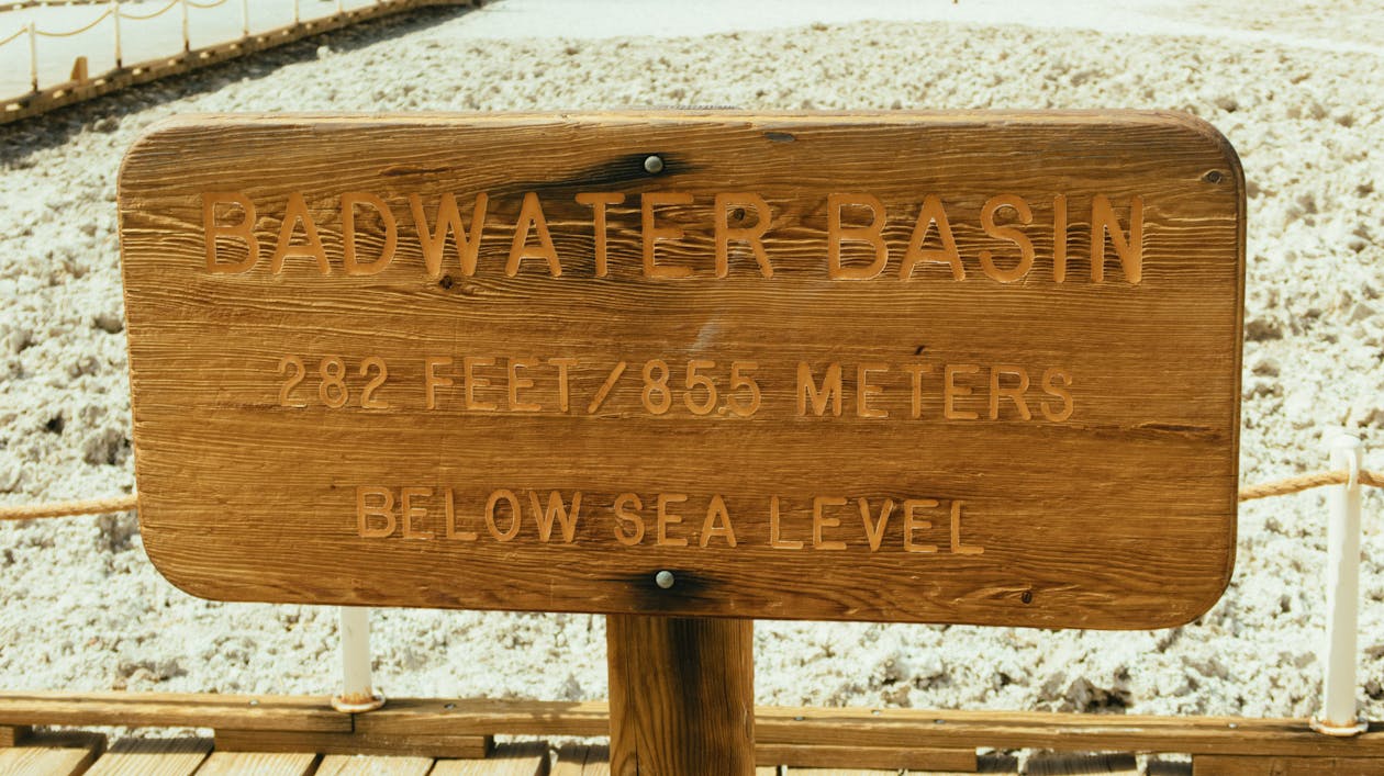 Free Badwater Basin Signboard Stock Photo