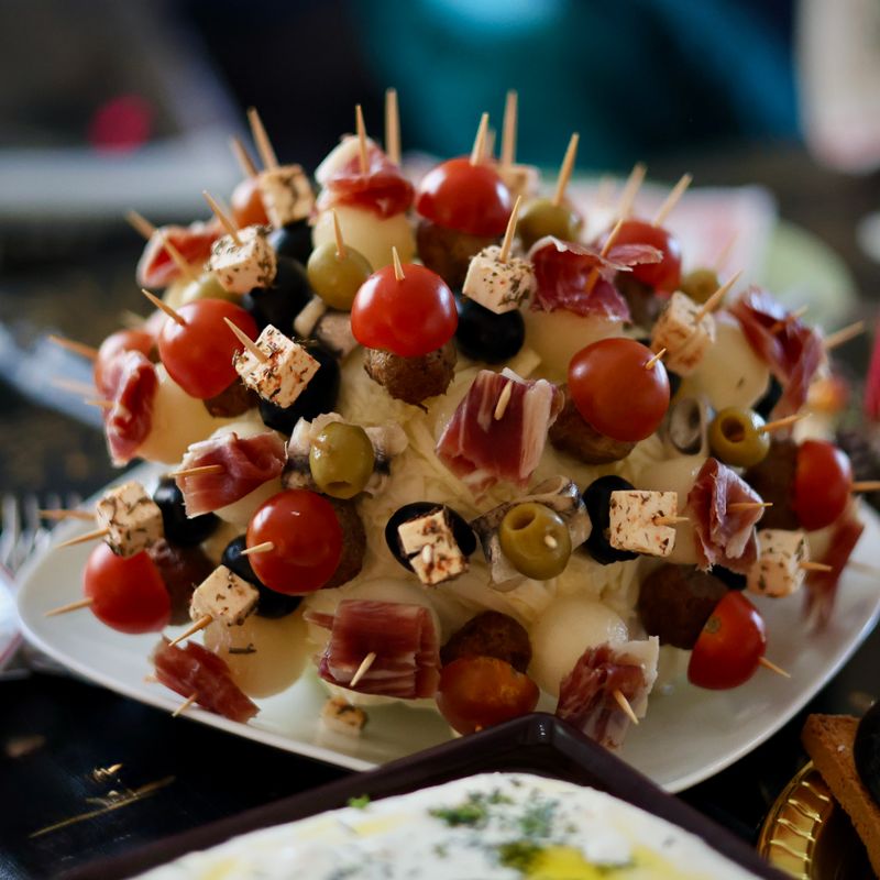 Party Appetizer Cheese and Zaalouk Manakish Bites