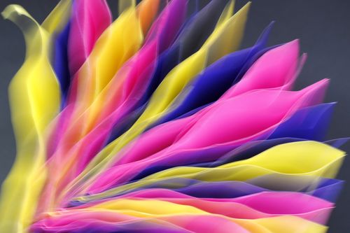 Free Dynamic abstract art featuring vivid waves of pink, yellow, and purple hues. Stock Photo