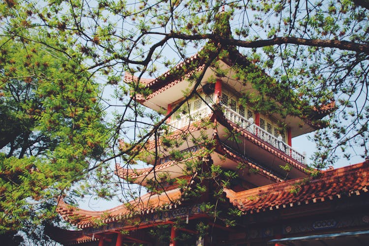 White And Red Temple During Day