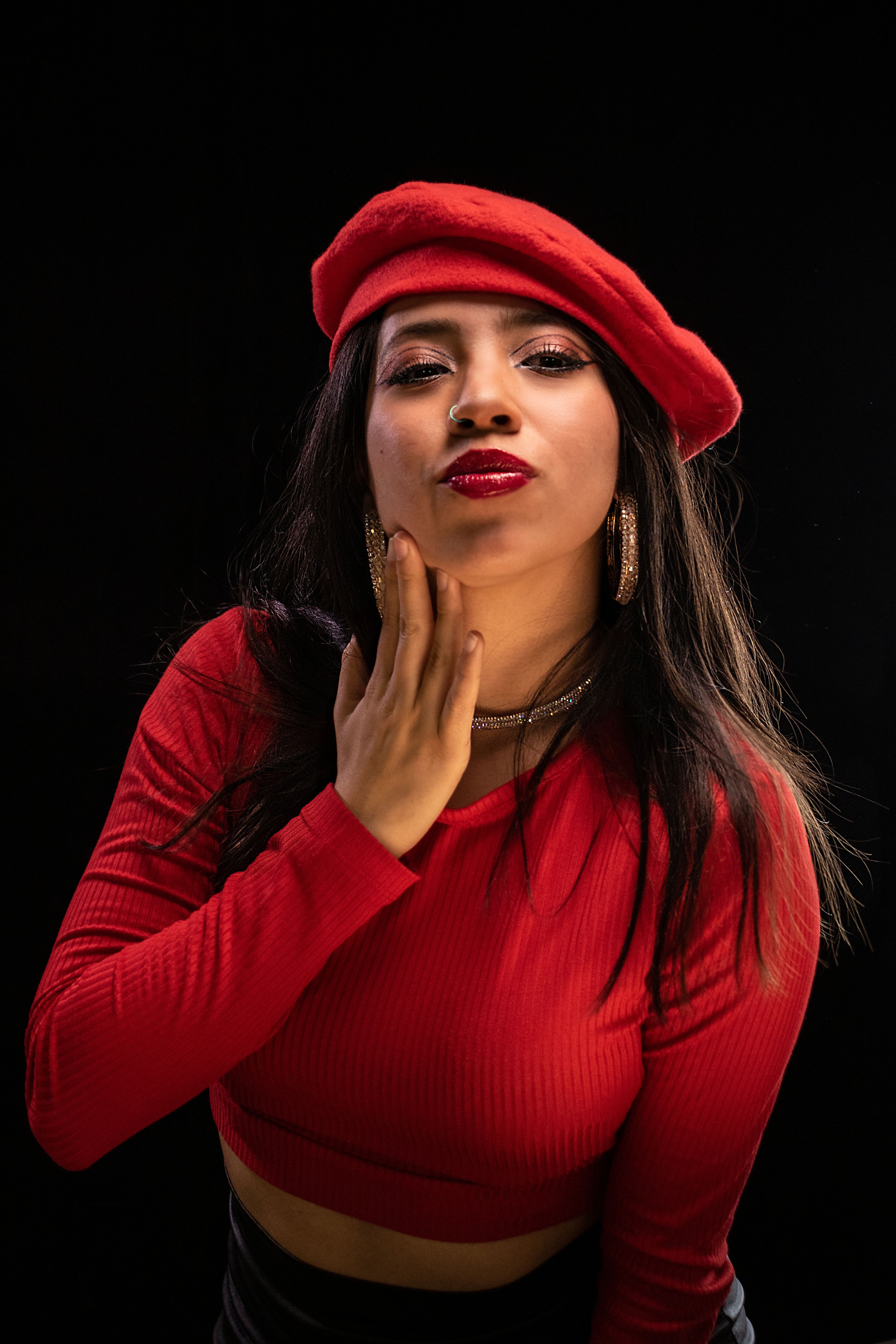 Stylish Woman in Red Beret Portrait · Free Stock Photo