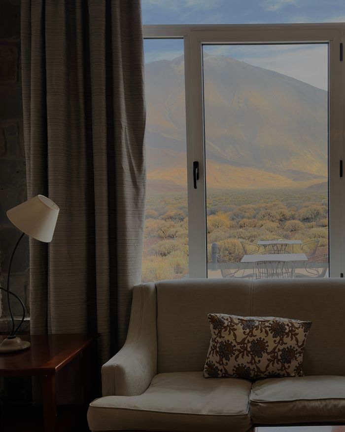 Guest lounge with mountain view