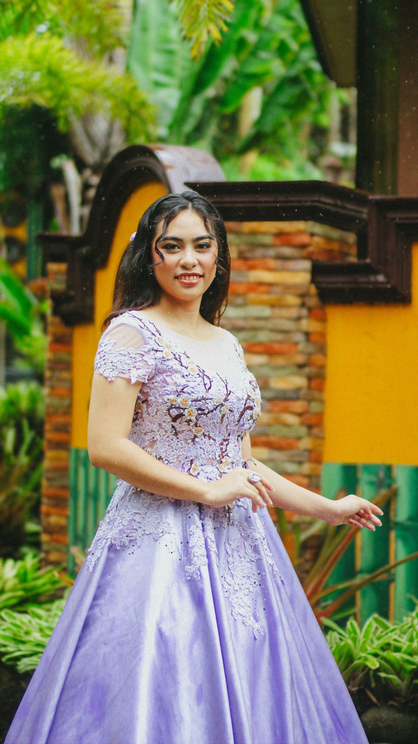 Elegant Woman in Lavender Dress Outdoors · Free Stock Photo