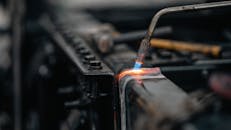 Close-up of Metal Welding Process with Torch