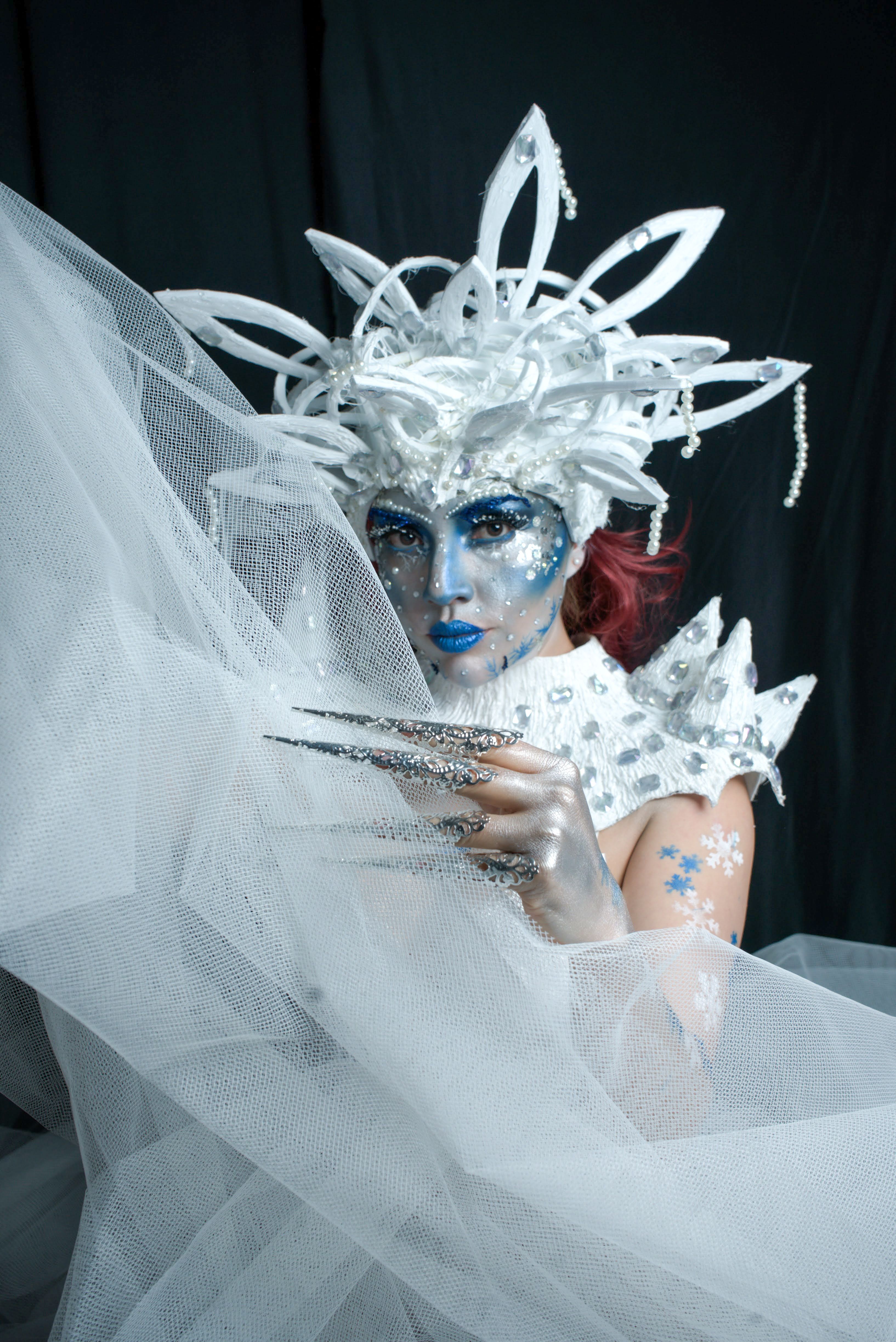 Stunning Ice Queen Costume with Intricate Details · Free Stock Photo