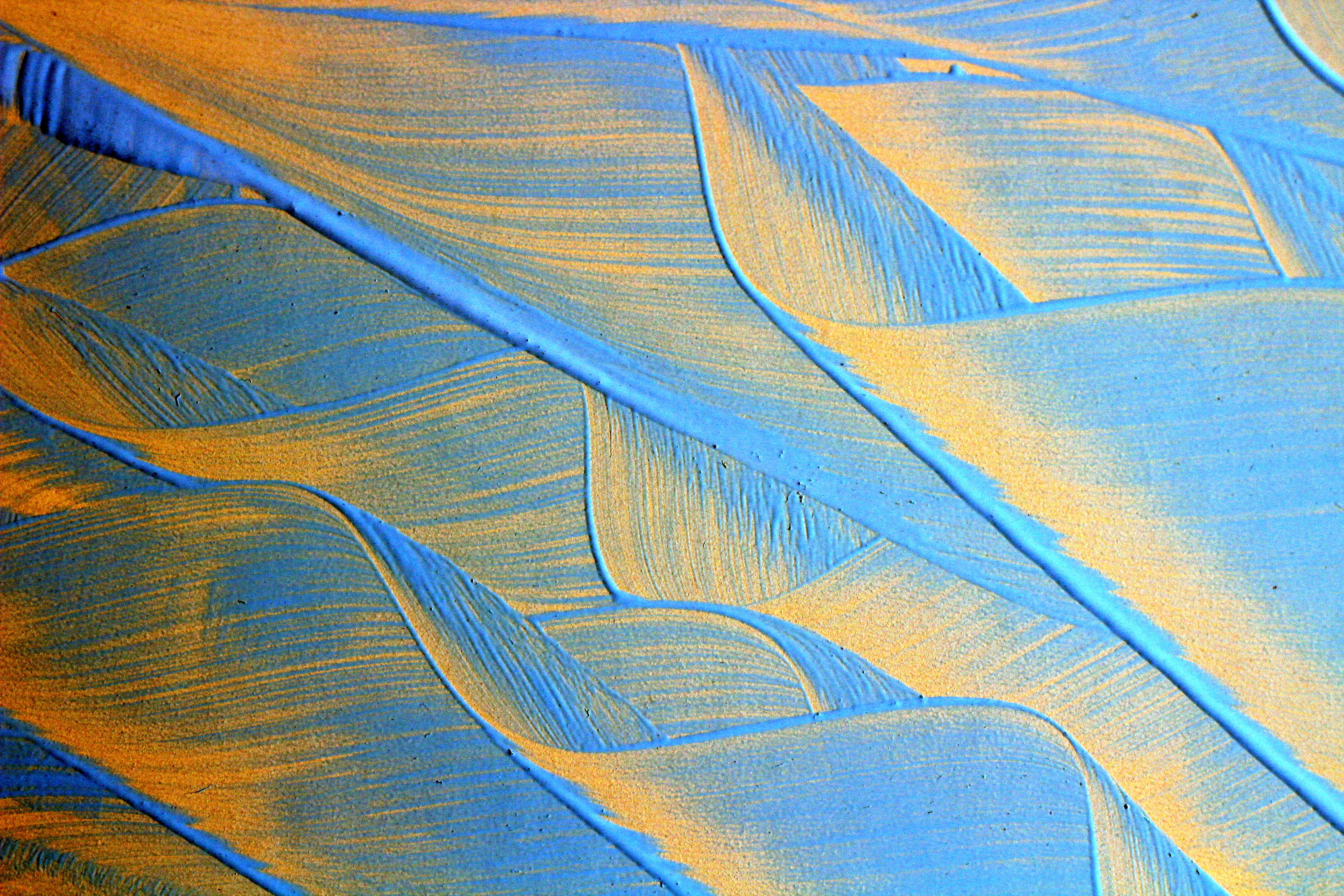 Abstract Blue and Yellow Textured Painting · Free Stock Photo