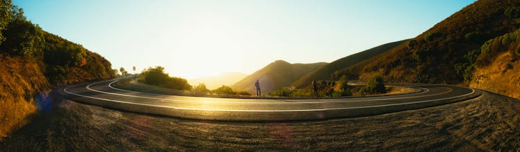 Panoramic View With Amazing Sunset