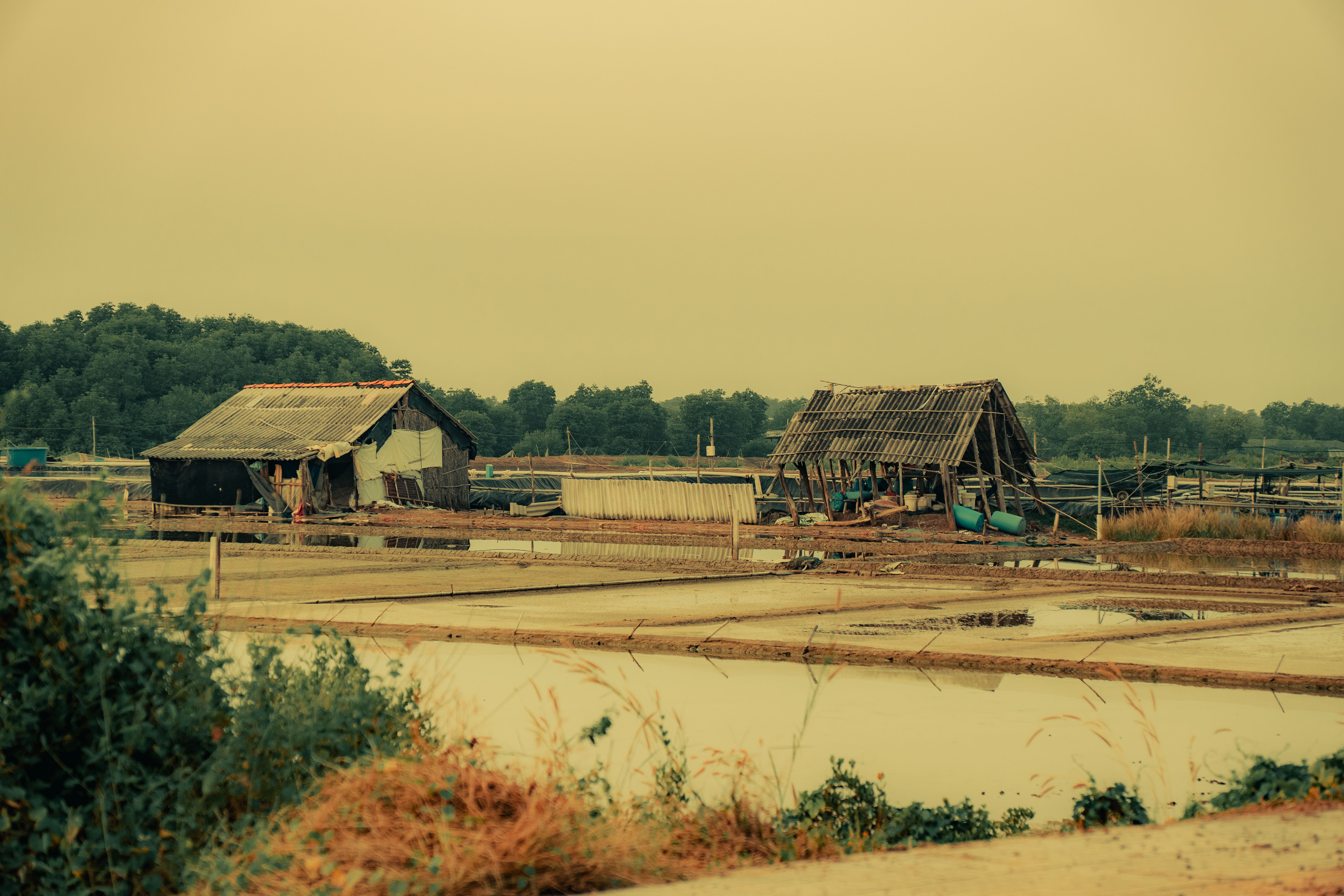 Rustic Salt Farm with Weathered Barns · Free Stock Photo