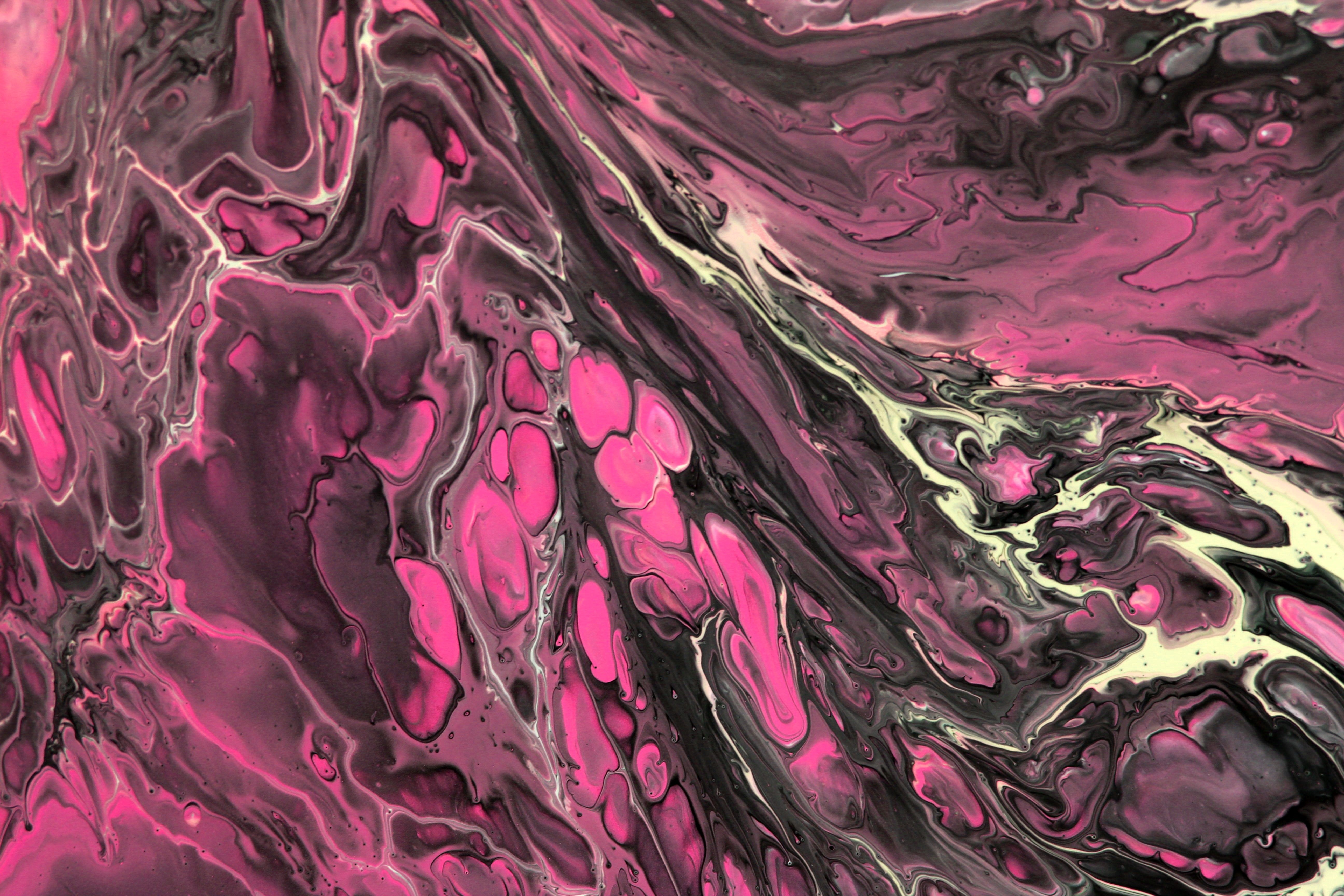 Abstract Swirling Pink and Black Liquid Art Design · Free Stock Photo