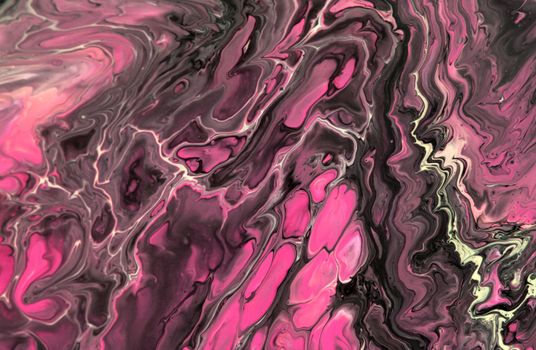 Stunning abstract artwork showcasing pink and black swirl patterns resembling marble texture.