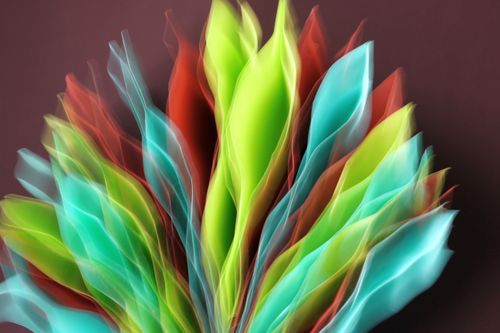 Free Dynamic abstract art featuring vibrant waves in blue, green, and red tones. Perfect for modern design. Stock Photo