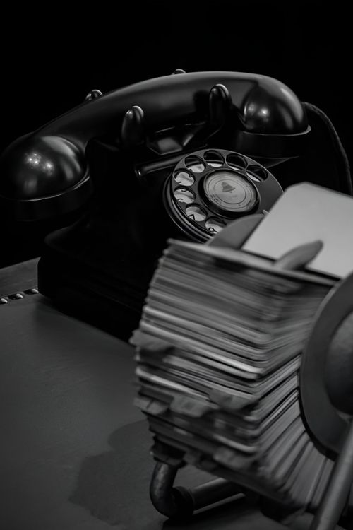 Phone Rolodex Vintage Black Rotary Phone with Rolodex · Free Stock Photo