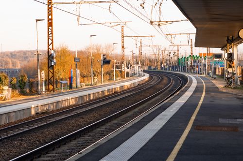 Free Peaceful railway station in Moret-Loing-et-Orvanne, Île-de-France, during daylight. Stock Photo