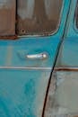 Rustic Blue Vintage Car Detail