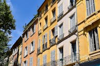 Colorful Facades of Aix-en-Provence in Sunlight