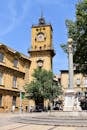 Historic Clock Tower in Aix-en-Provence, France