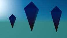 Abstract Geometric Floating Shapes in Blue Gradient