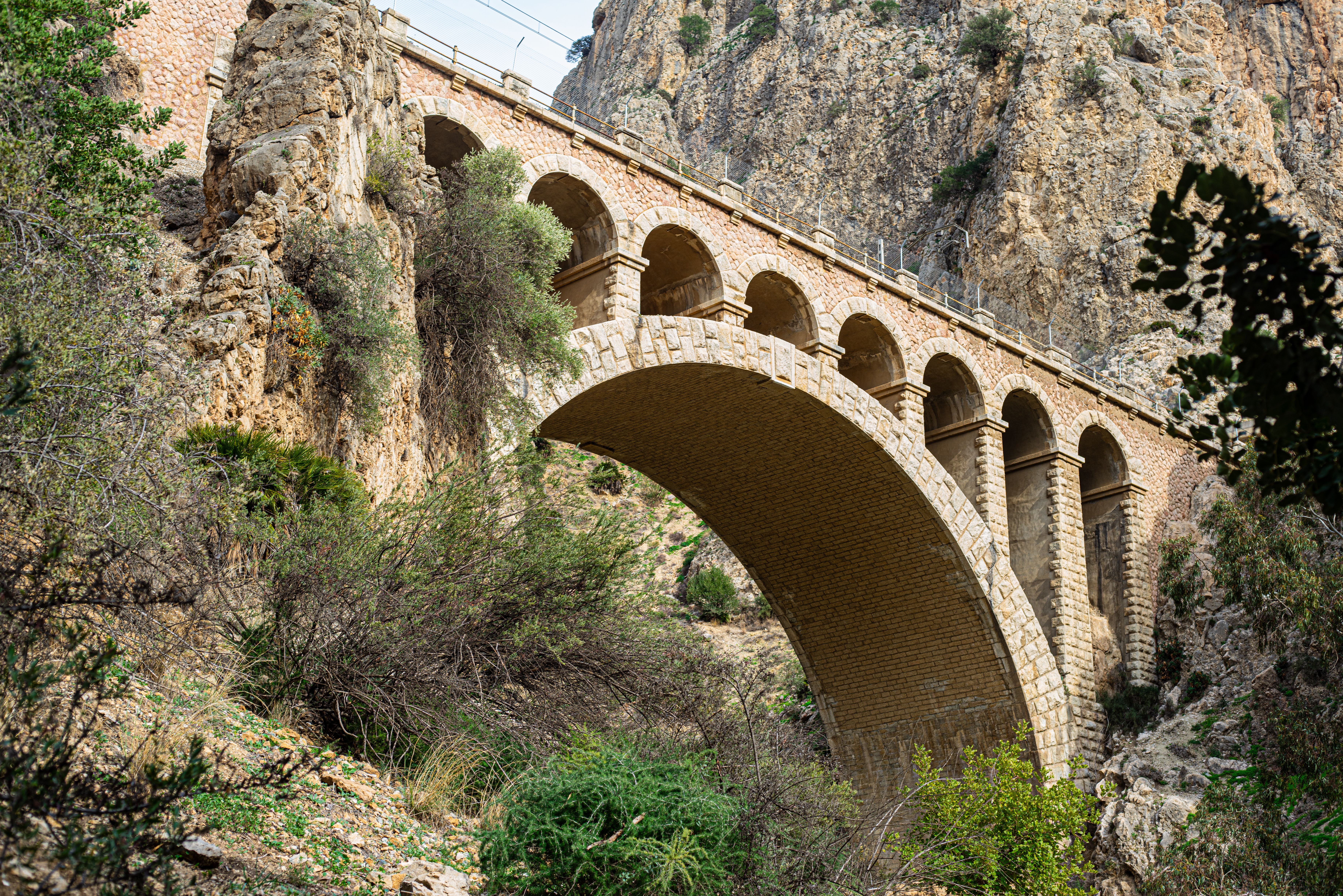 stone bridge connecting cliffs
