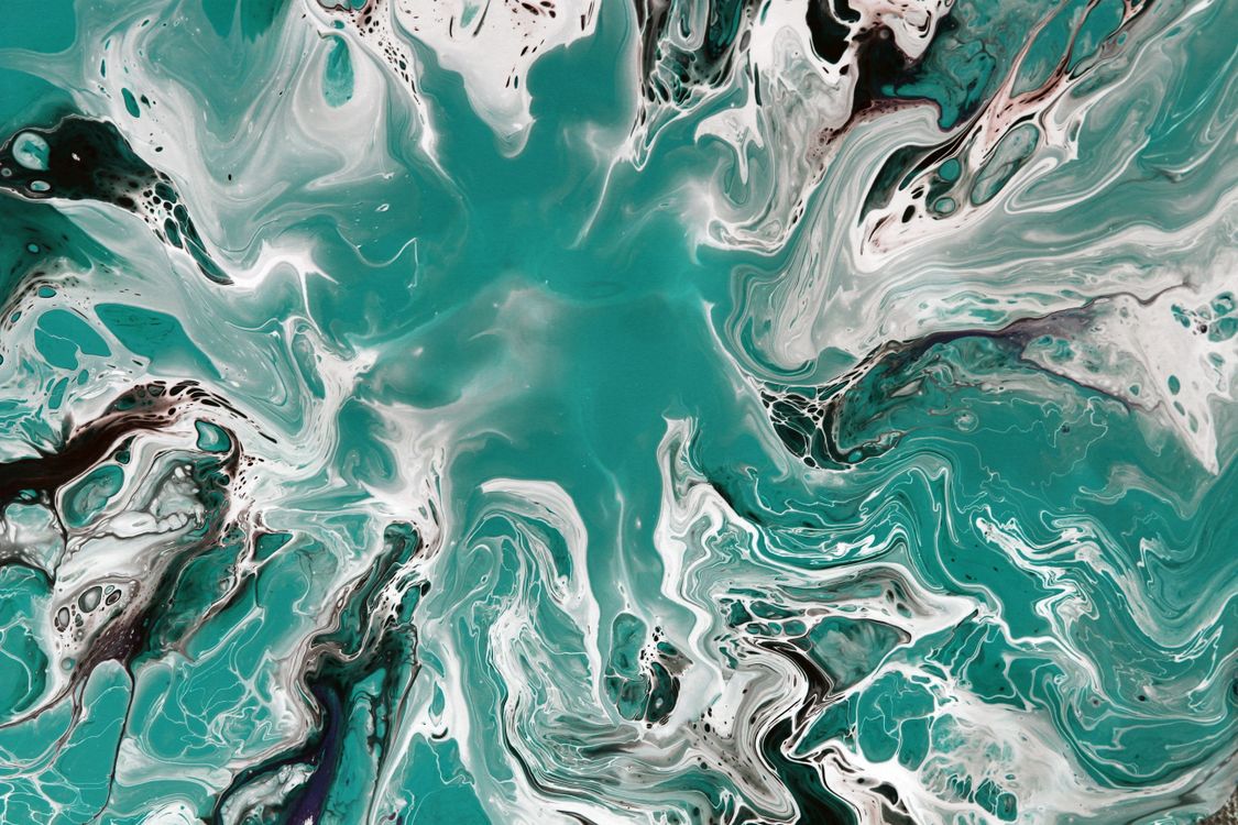Dynamic Abstract Fluid Art in Turquoise Hues · Free Stock Photo