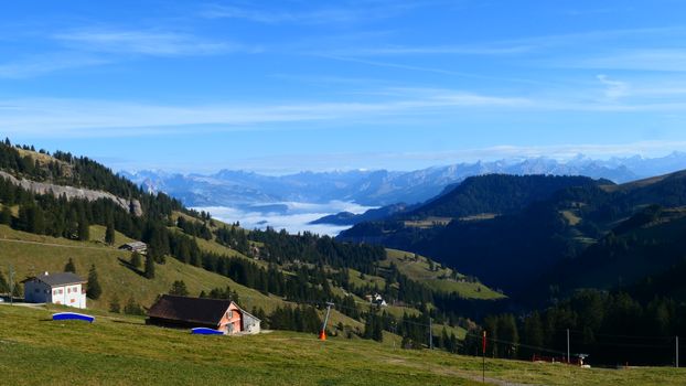 Capture the serene beauty of the Swiss Alps with this breathtaking view from Arth, Switzerland.