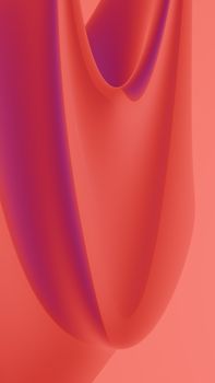 A dynamic and colorful abstract 3D digital artwork with flowing red and purple shapes.