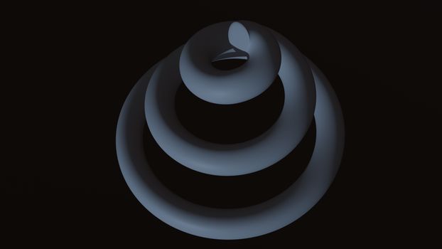 Explore a sleek 3D spiral in dark tones, perfect for modern digital art enthusiasts.