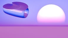 Abstract 3D Render with Purple Gradient and Orb