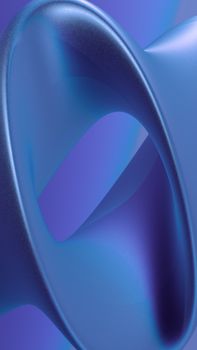 Smooth blue and purple abstract geometric shapes create a modern digital artwork.