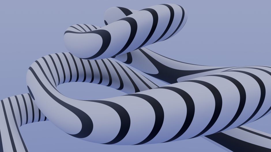 A striking 3D render showcasing a twisting geometric pattern with a modern abstract design.