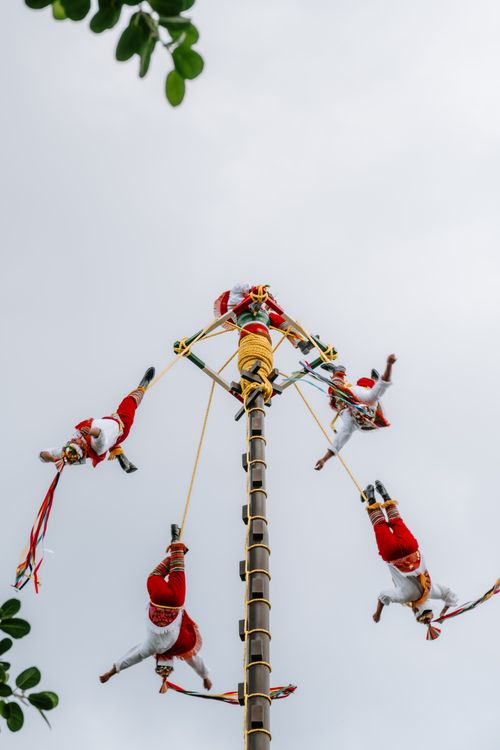 Voladores Ritual Performance Traditional Voladores Dance Performance in Mexico · Free Stock Photo