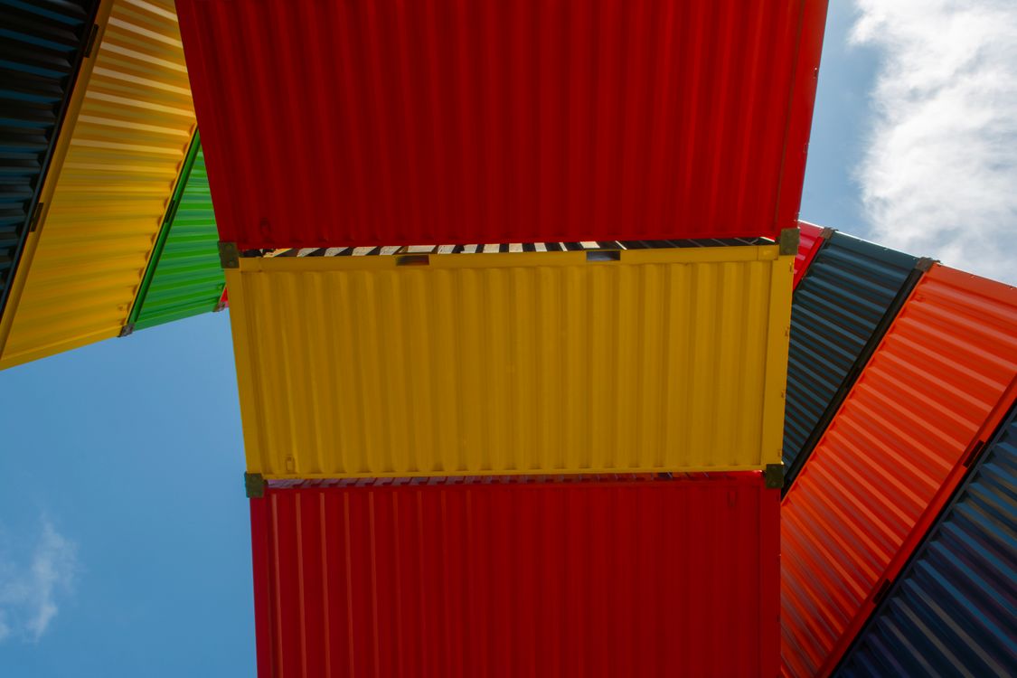 Colorful Shipping Containers Sculpture in Le Havre · Free Stock Photo