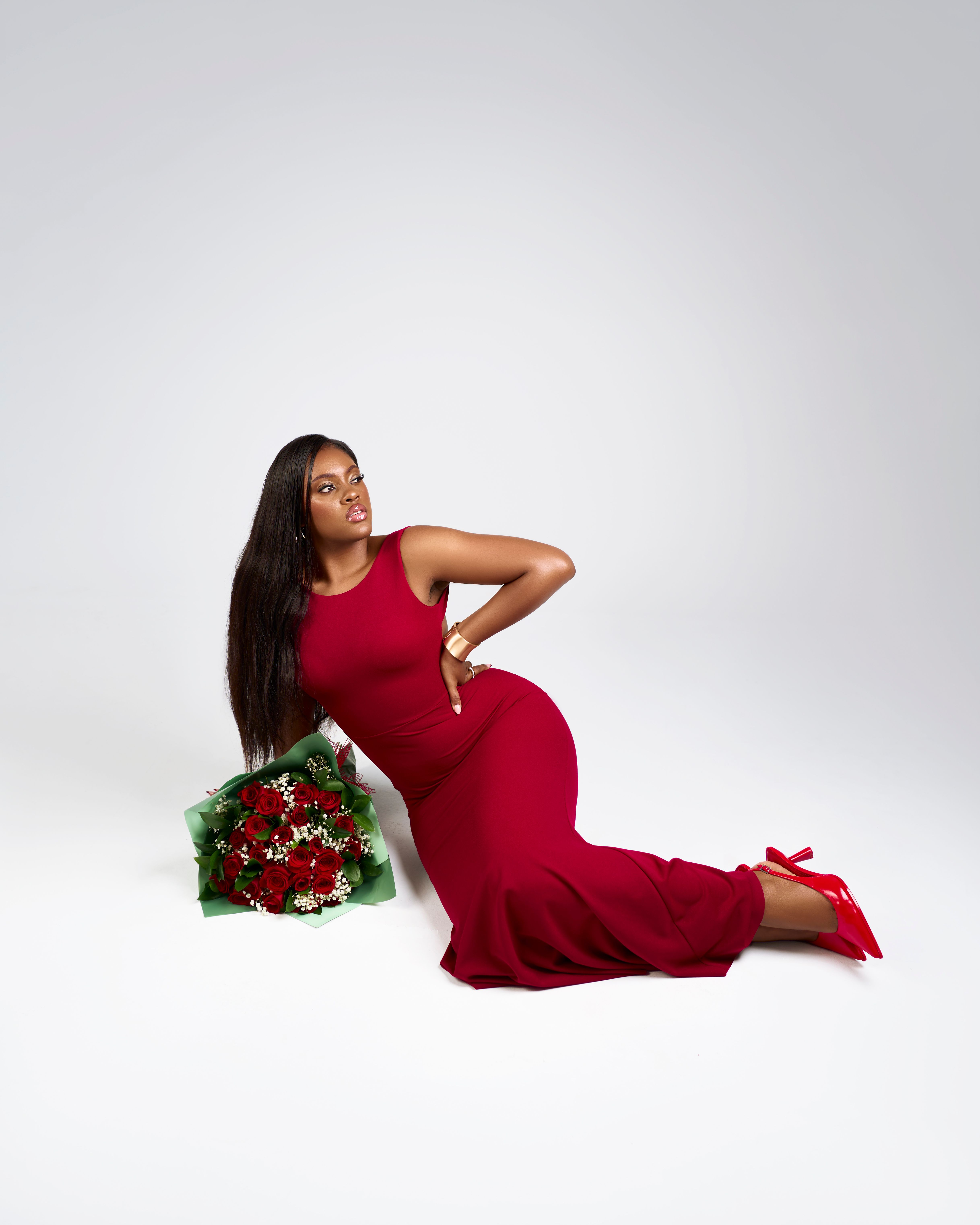 Woman Wearing a Red Dress  Free Stock Photo