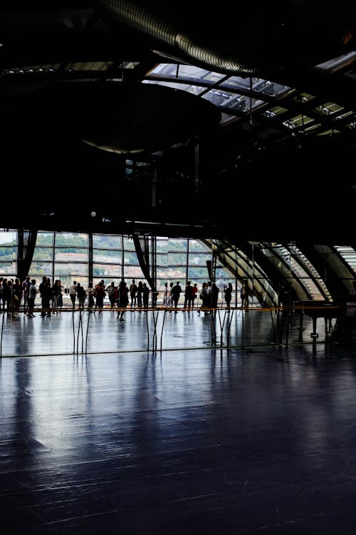 People Standing Near Glass Window