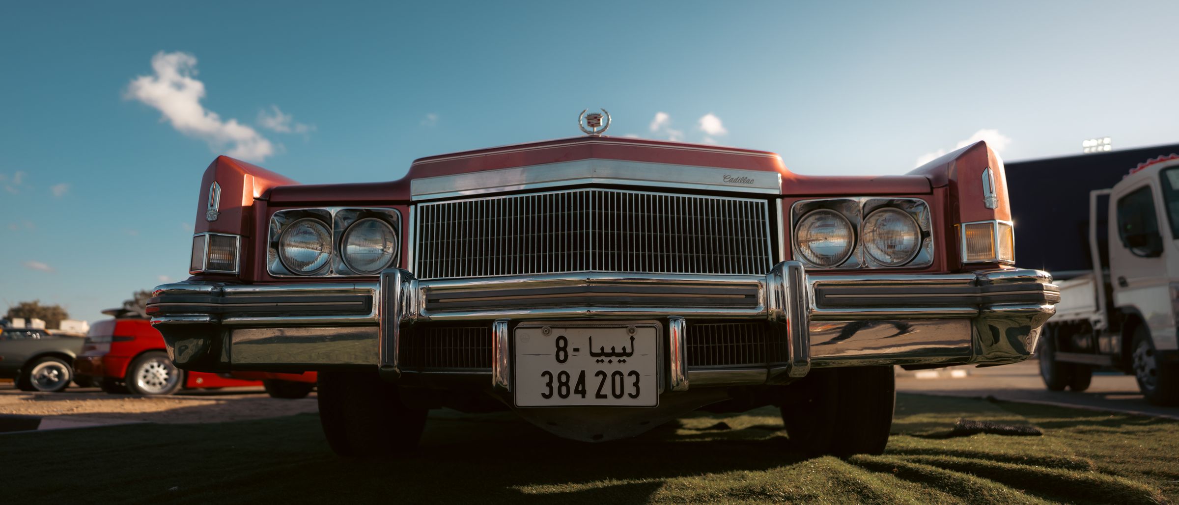 Vintage cadillac front view in benghazi, Libya