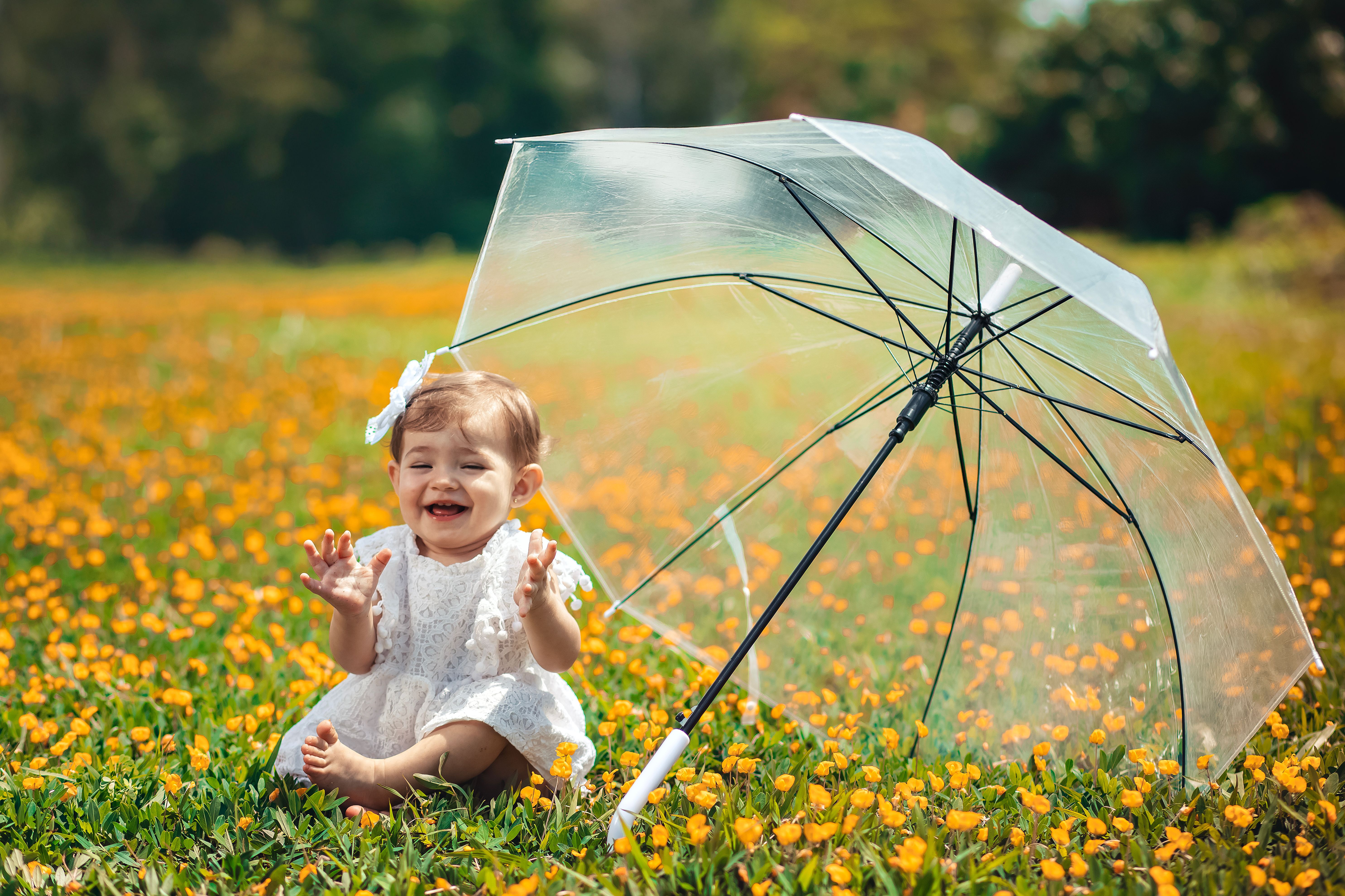 Adorable Baby Playing in a Sunny Flower Field · Free Stock Photo