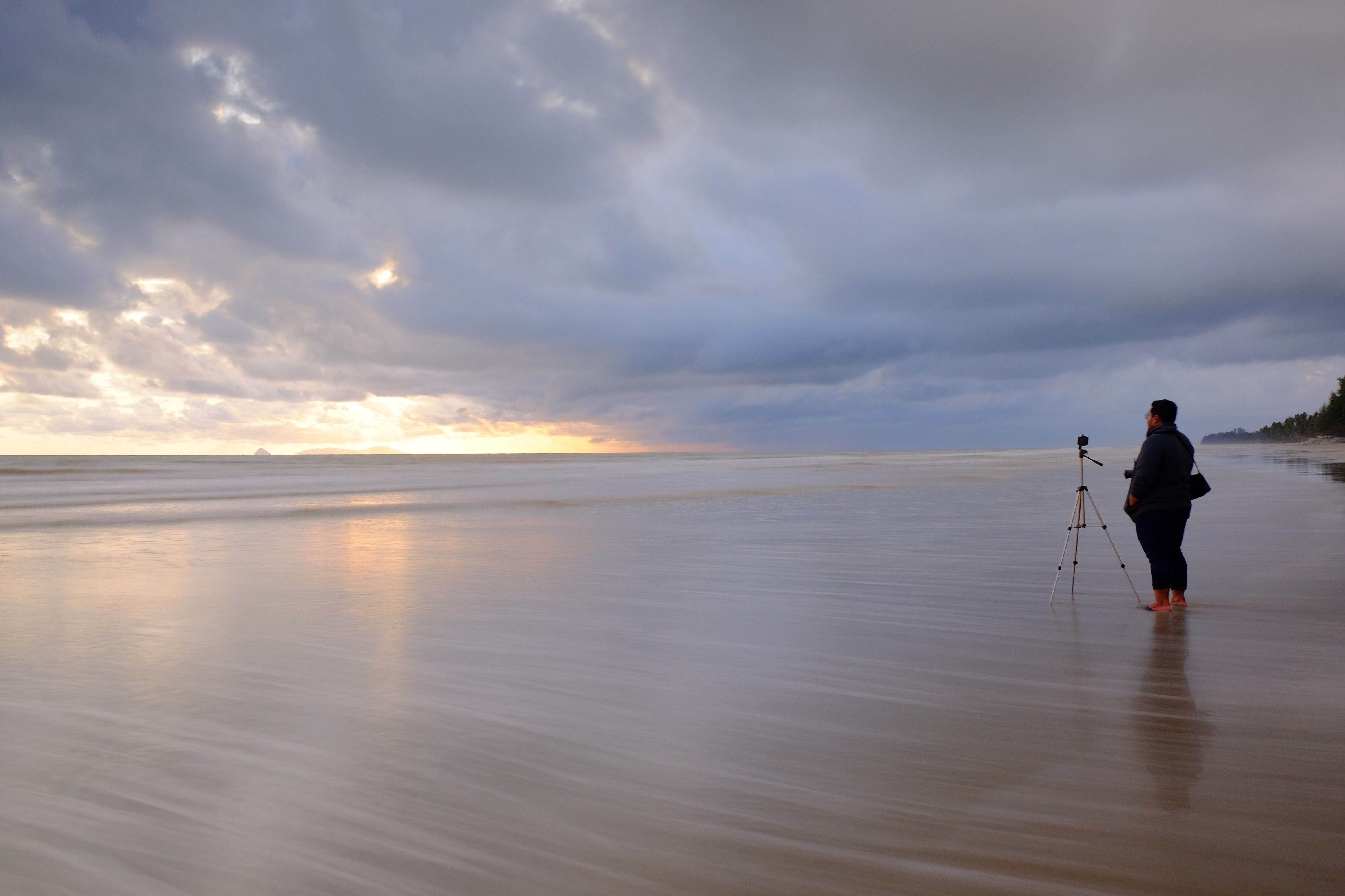 Photographer Capturing Scenic Ocean Sunset · Free Stock Photo