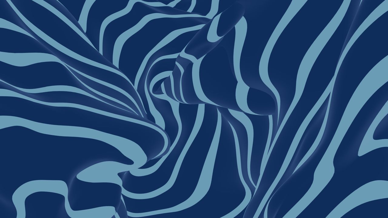 dynamic abstract art with fluid blue and white swirling ribbons creati