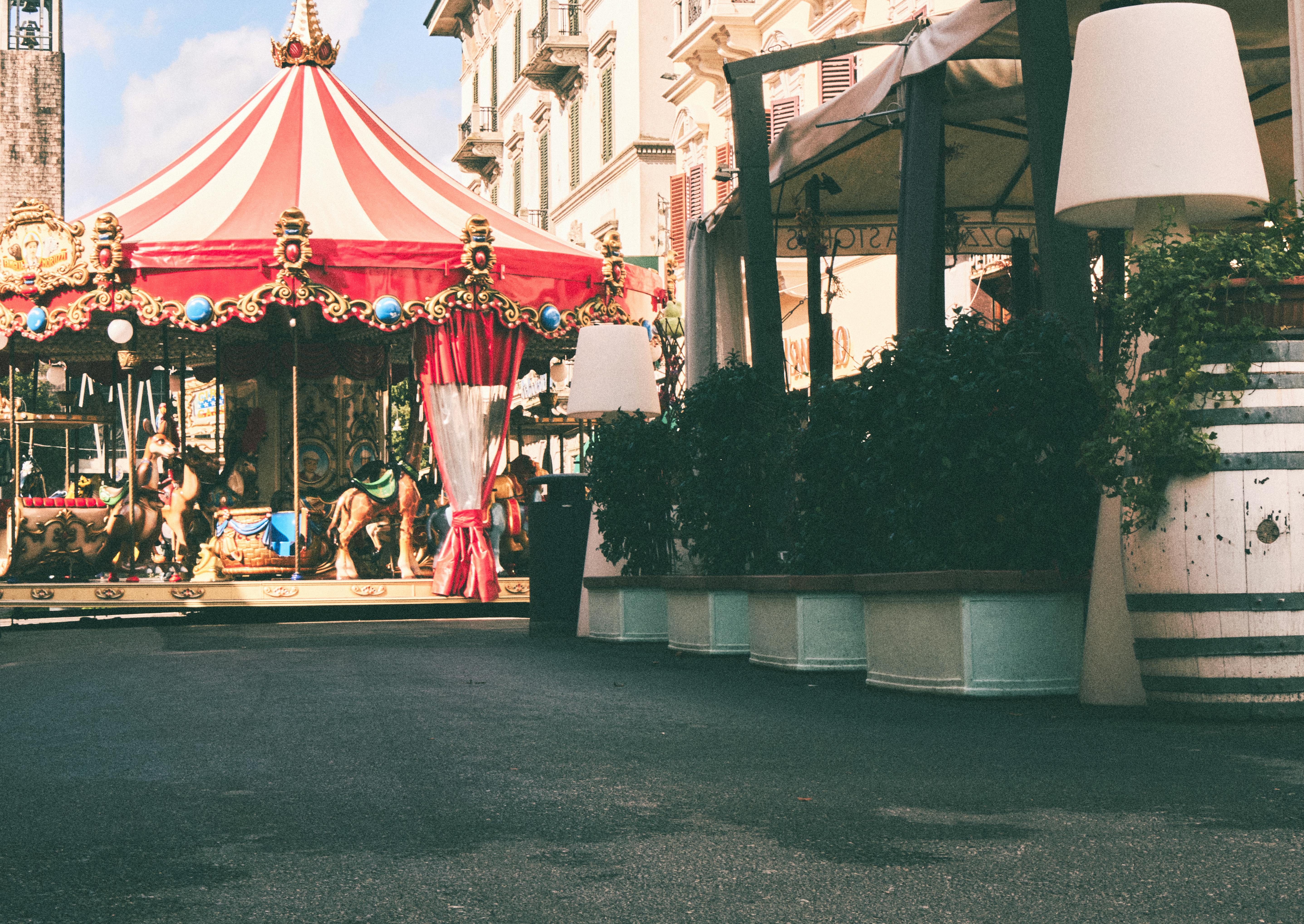 charming carousel in italian street scene