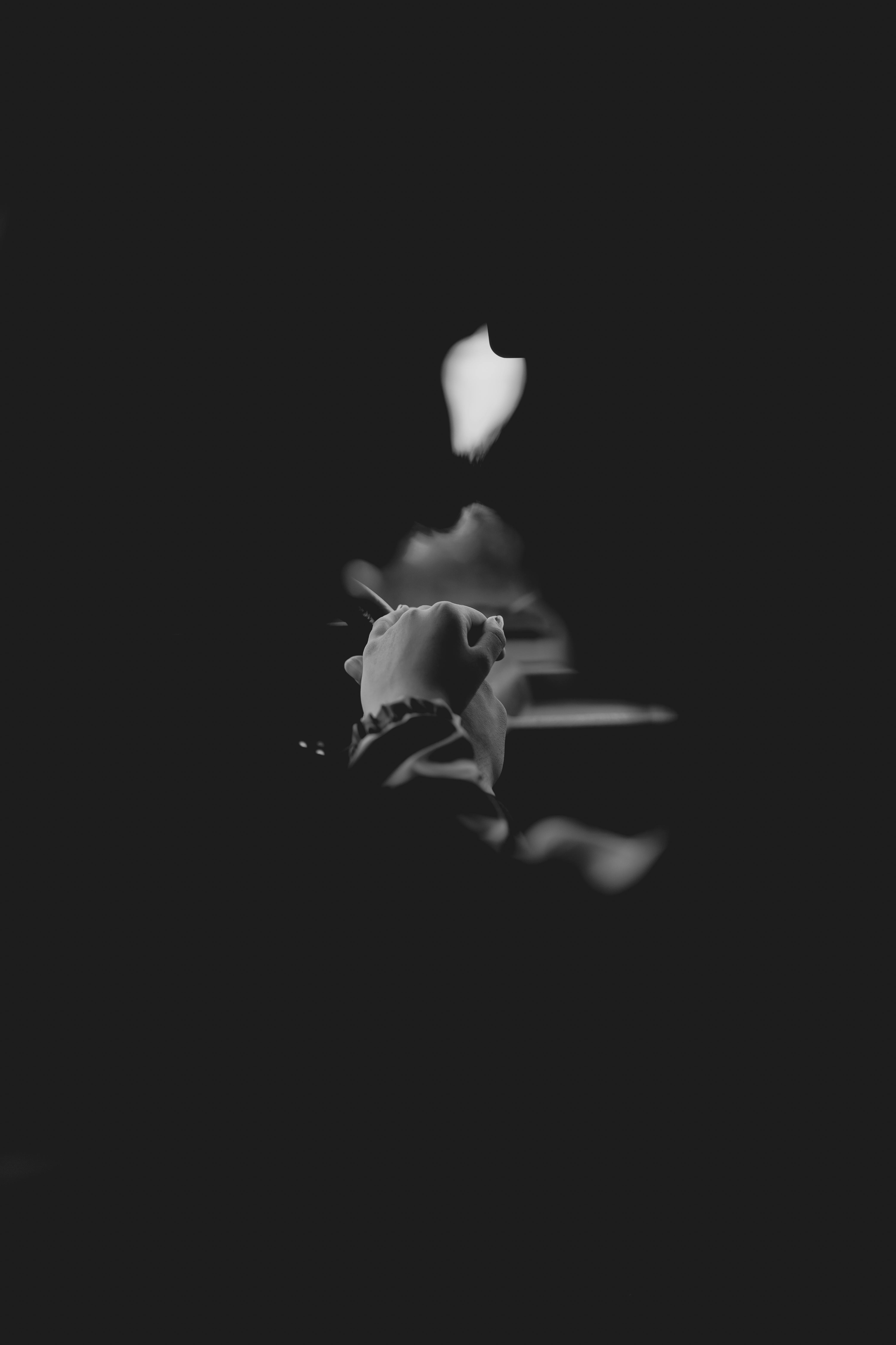 Kostenlos Künstlerische Schwarz-Weiß-Silhouette eines Paares, die eine stimmungsvolle und dramatische Atmosphäre schafft. Stock-Foto