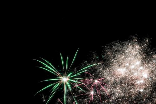 Free Captivating fireworks illuminating the night sky over Jönköping, showcasing vibrant colors and festive cheer. Stock Photo