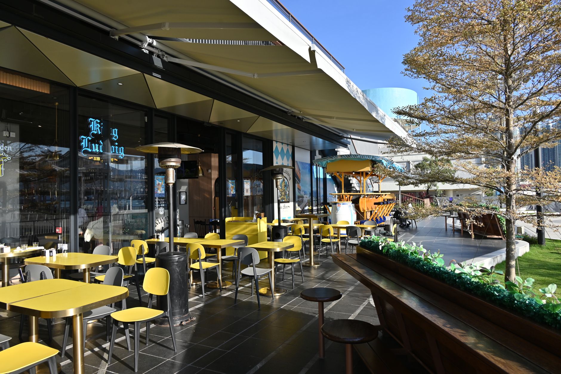 Heizpilz auf der Bio-Terrasse