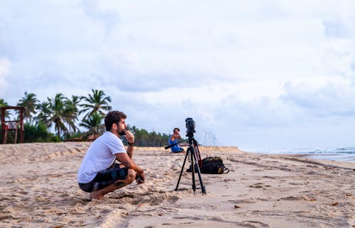 คลังภาพถ่ายฟรี ของ กระท่อมชายหาด, กล้อง, กลางวัน