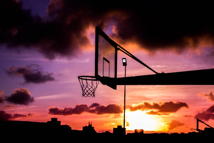 Silhouette Of Basketball Ring