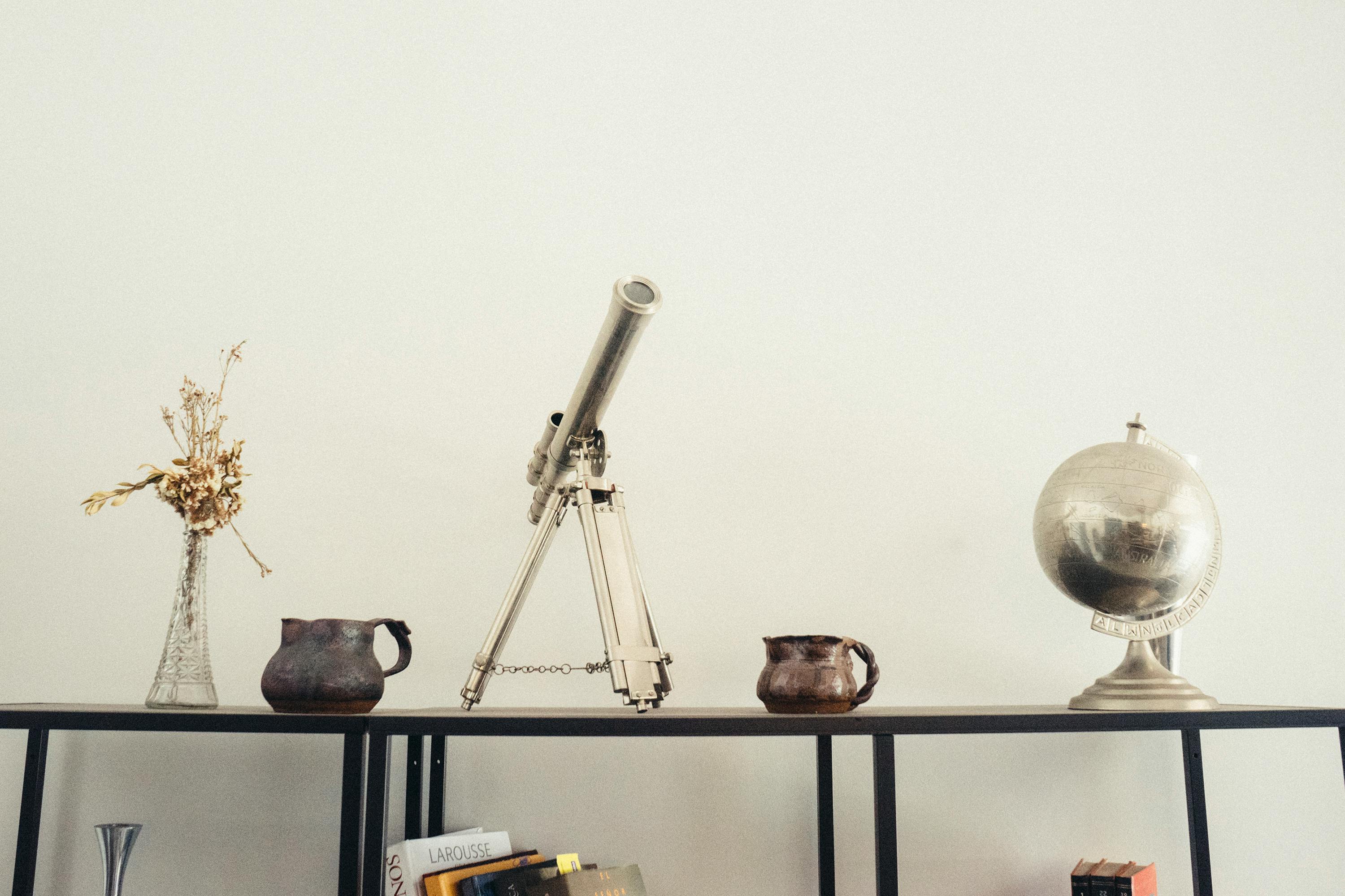 Grey Telescope on the Table