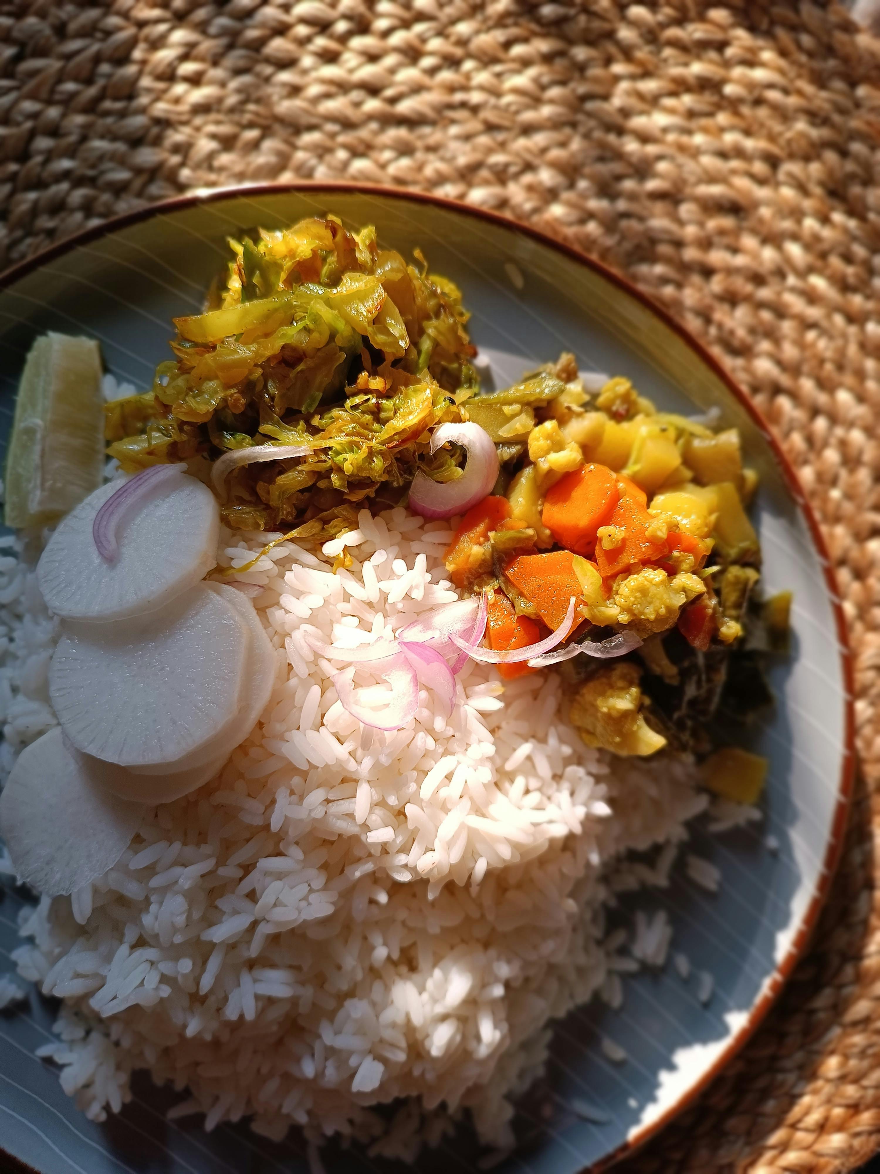 A beautifully plated Thai fusion dish with an artistic presentation