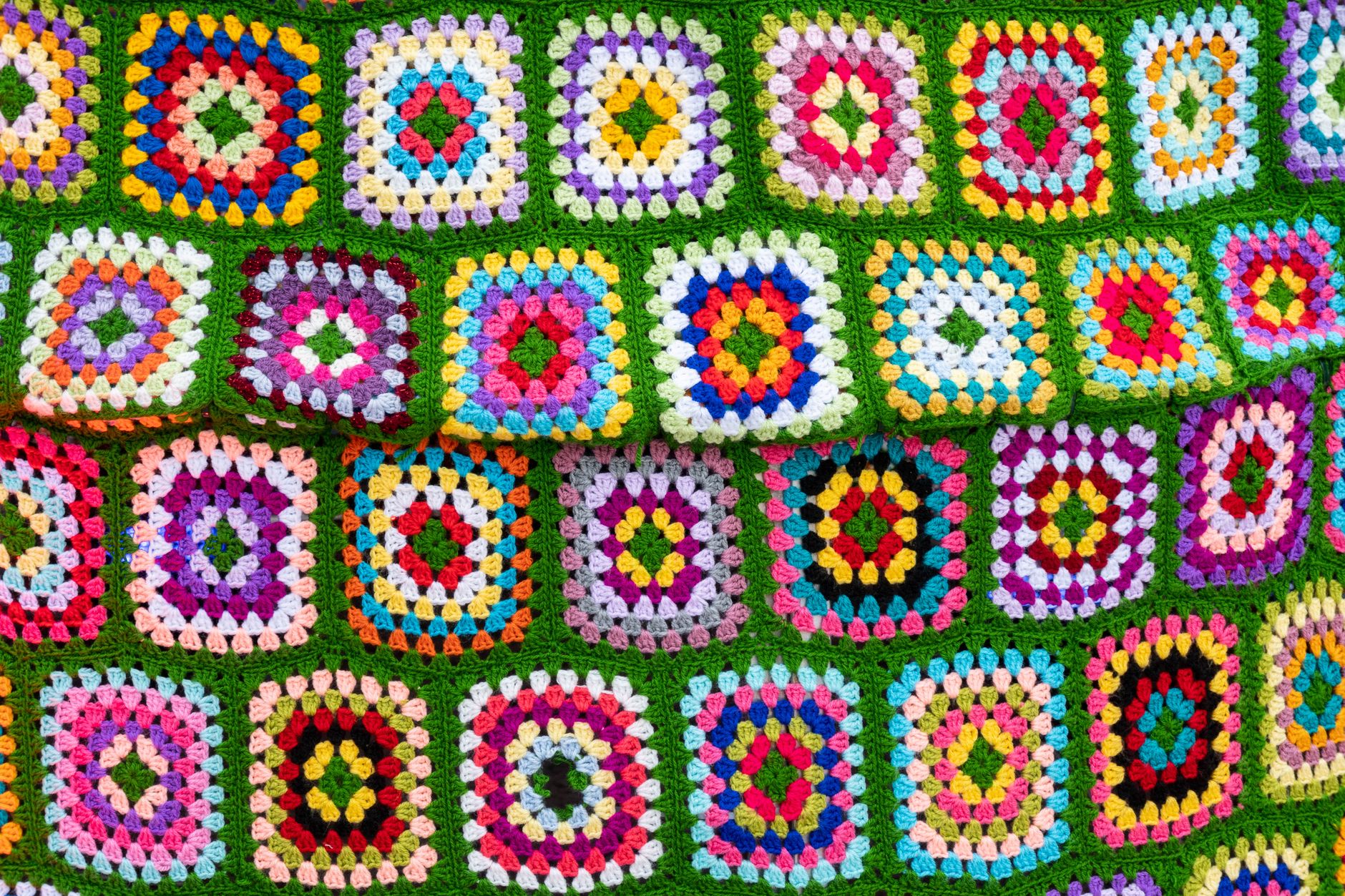 The crocheted blanket