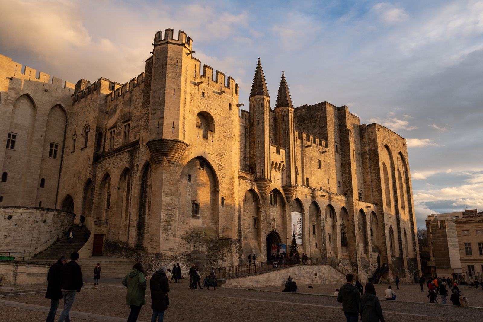 The Palais des Papes at sunset, Avignon