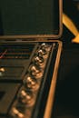 Vintage Audio Equipment with Knobs and Scale