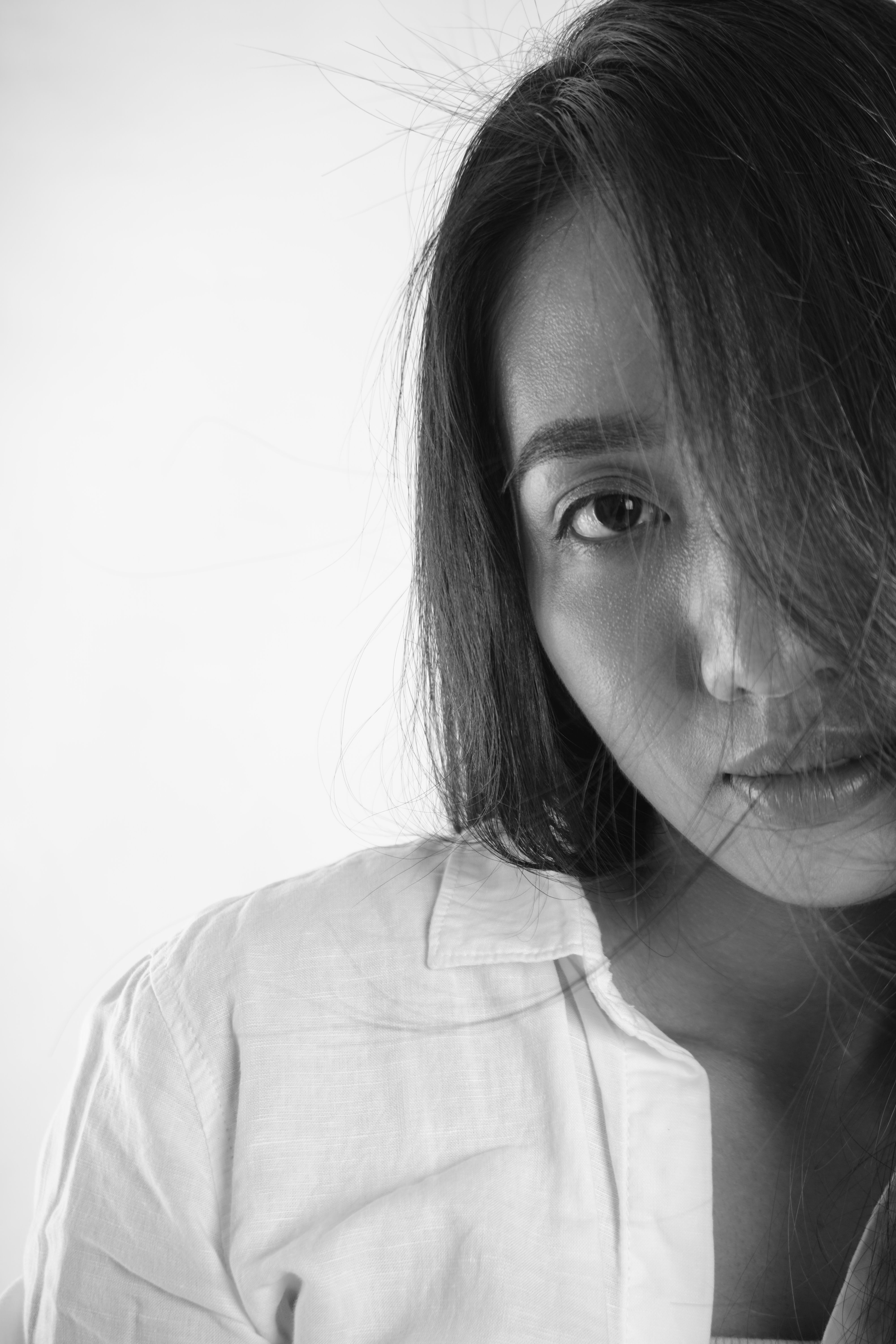 Black and White Portrait of a Young Woman · Free Stock Photo