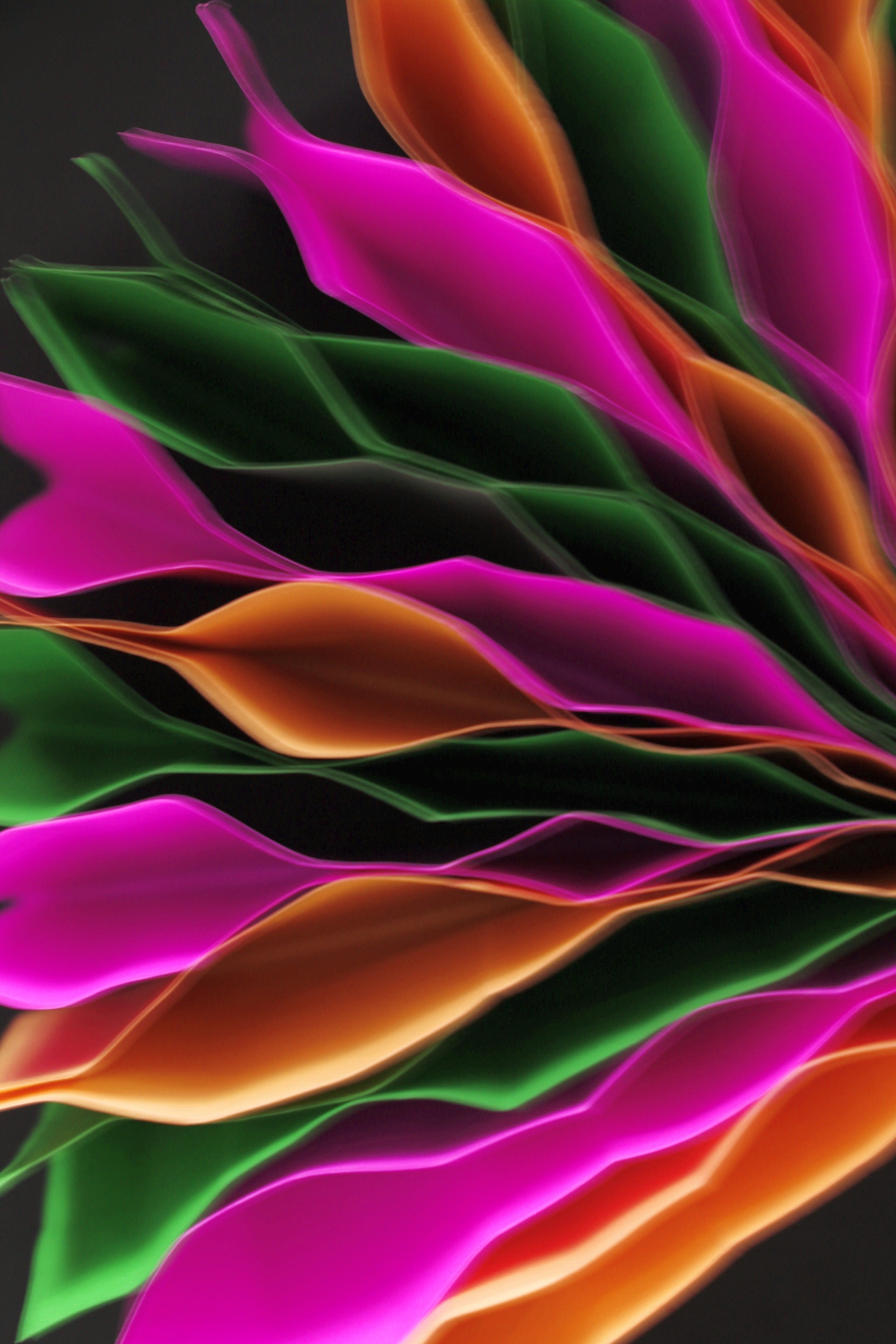 Vibrant Abstract Waves in Pink and Orange Tones · Free Stock Photo